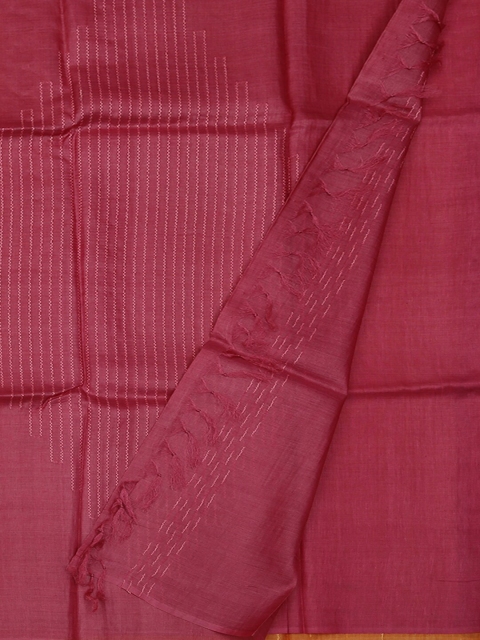 

Pothys Pink & Orange Jute Silk Woven Design Saree