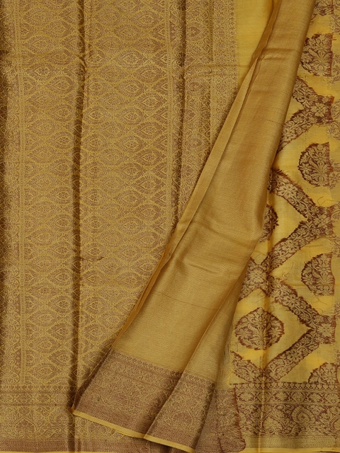 

Pothys Yellow Woven Design Jute Silk Saree