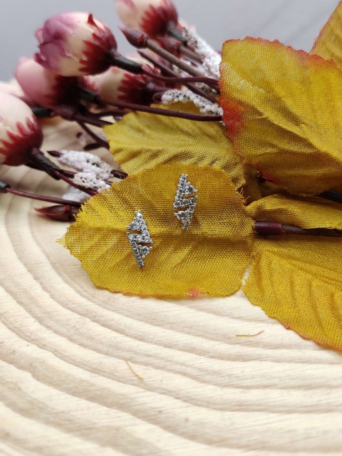 

Sia Art Jewellery White & Rose Gold Geometric Studs