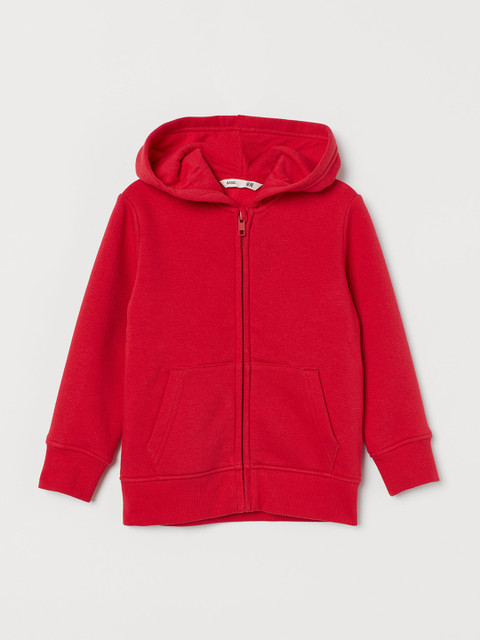 

H&M Women Red Solid Hooded Jacket