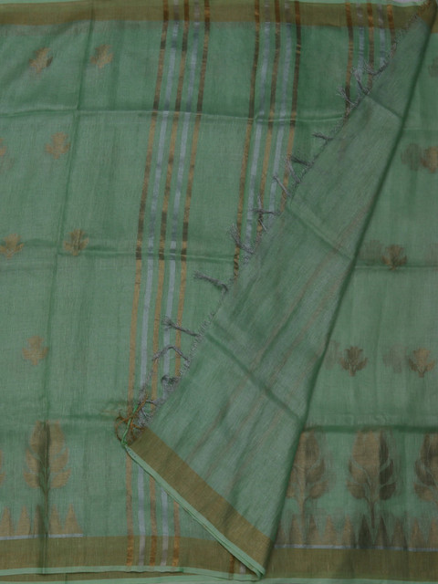 

Pothys Green Woven Design Pure Linen Saree