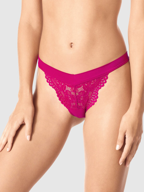 

La Senza Women Fuchsia-Pink Self-Design Bikini Sexy Obsession Briefs 11158156-95S0