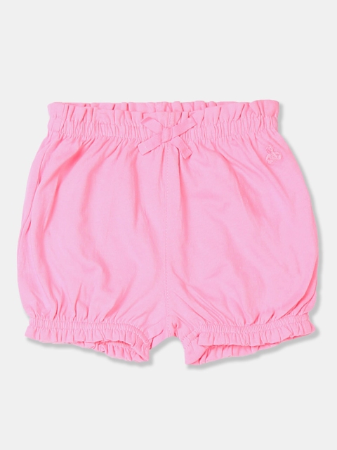 

GAP Baby Girl Light Pink Paperbag Waist Solid Bubble Shorts