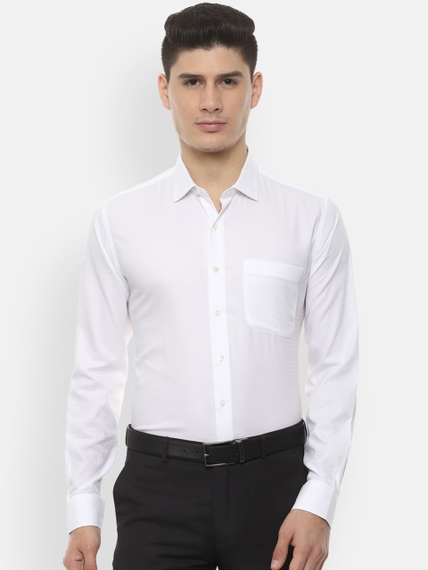 

Van Heusen Men White Slim Fit Self Design Formal Shirt