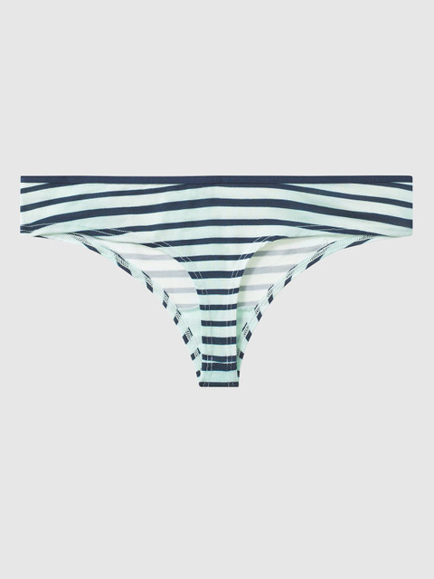 

La Senza Women Blue Striped Remix Ultra Soft Thongs 11136215-4JB6, Navy blue