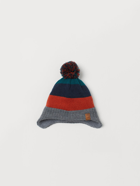 

H&M Boys Multicoloured Striped Fleece-Lined Hat, Multi