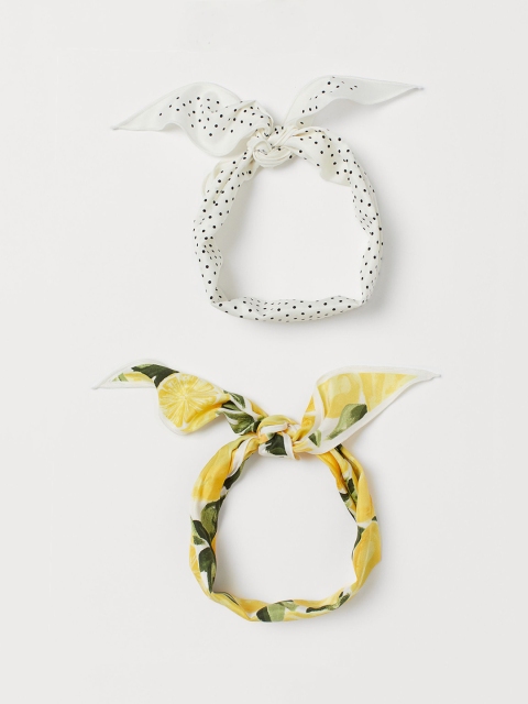 

H&M Women 2-Pack Scarves/Hairbands, White