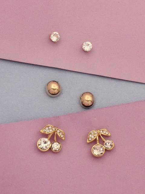 

Sia Art Jewellery Set of 4 Gold-Plated Spherical Studs