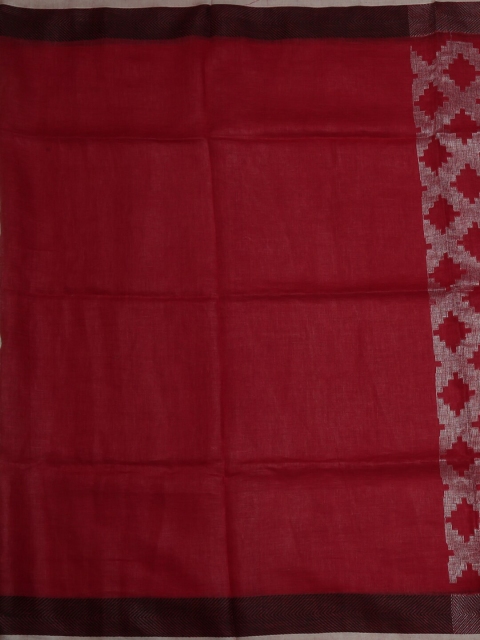 

Pothys Red Woven Design Pure Linen Saree
