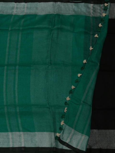 

Pothys Green Solid Pure Linen Saree
