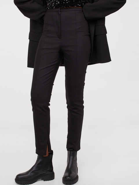 

H&M Women Black Solid Slim Fit Trousers