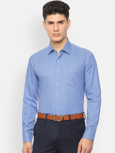 

Van Heusen Men Blue Slim Fit Checked Formal Shirt