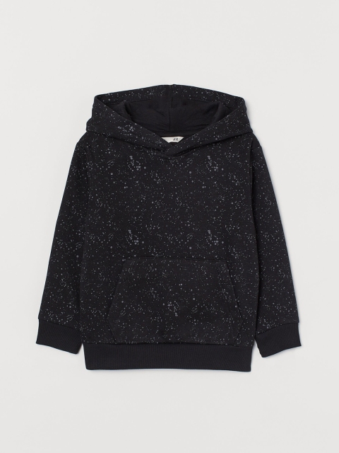

H&M Boys Black Printed Hooded Top