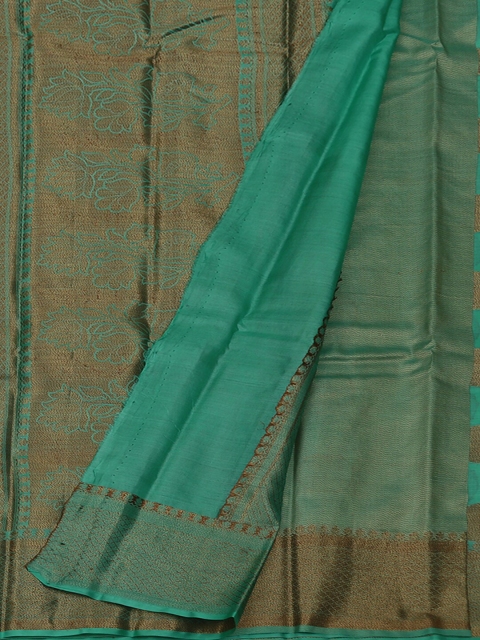 

Pothys Green Printed Jute Silk Saree