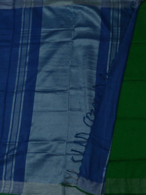 

Pothys Blue & Green Pure Linen Woven Design Saree