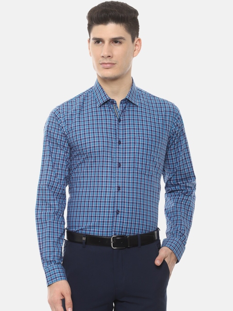 

Van Heusen Men Blue Slim Fit Checked Formal Shirt