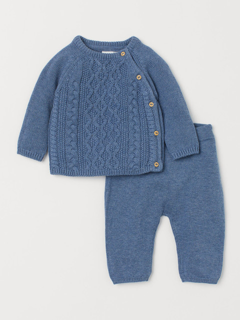

H&M Kids Blue Solid 2-Piece Cotton Set