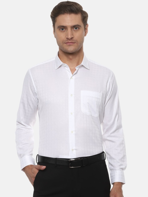 

Van Heusen Men White Regular Fit Checked Formal Shirt