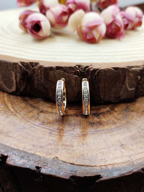 

Sia Art Jewellery Gold-Plated Cubic Zircon Circular Hoop Earrings