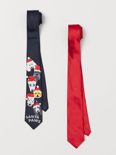 

H&M Men 2-Pack Satin Ties, Red