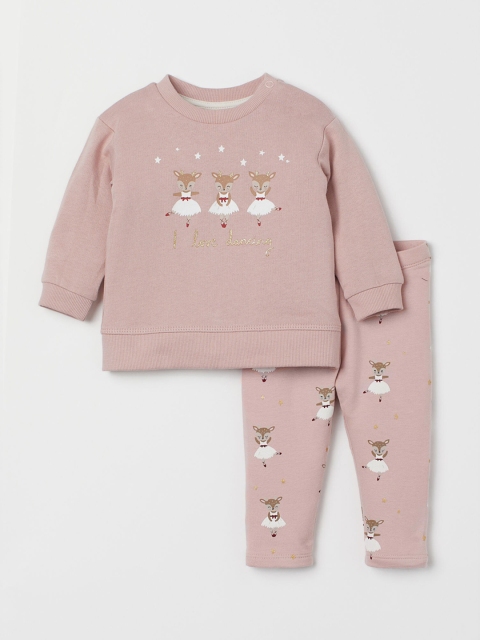 H&M Girls Pink 2 Piece Cotton Set