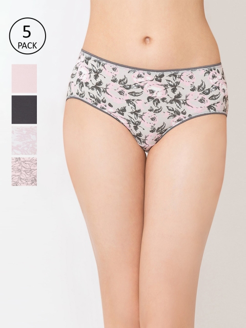 

Juliet Women Pack Of 5 Hipster Premium Briefs 060001600013336, Grey