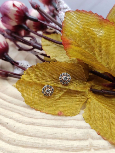 

Sia Art Jewellery White Gold-Plated Circular Studs