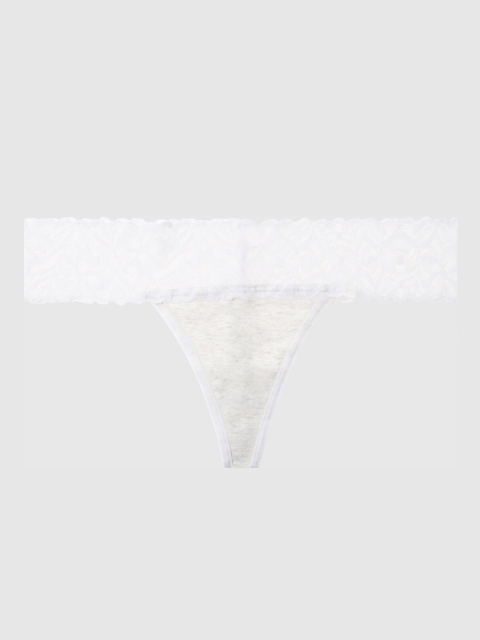 

La Senza Women Grey Melange & White Solid Remix Thongs 11152272-40GI
