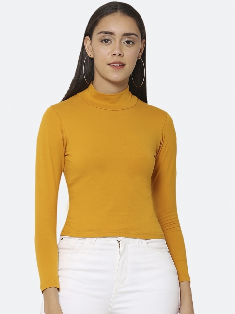 

Everlush Women Mustard Solid Fitted Top