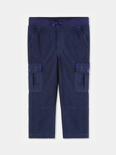 

Cherry Crumble Unisex Kids Blue Regular Fit Solid Cargos