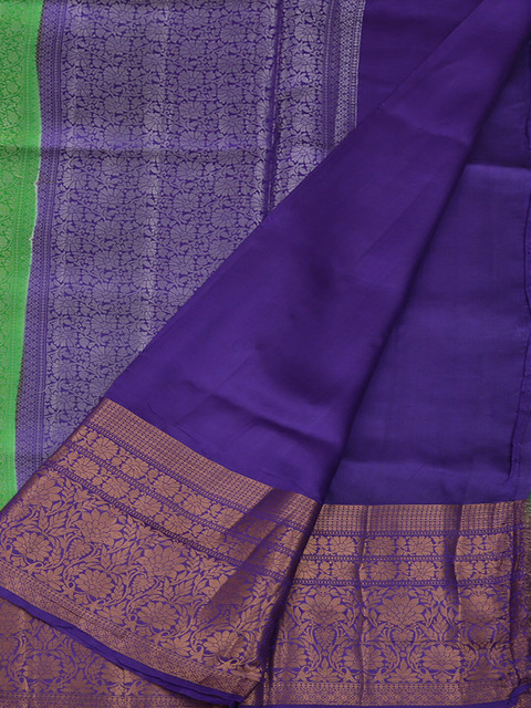 

Pothys Green & Purple Jute Silk Woven Design Saree