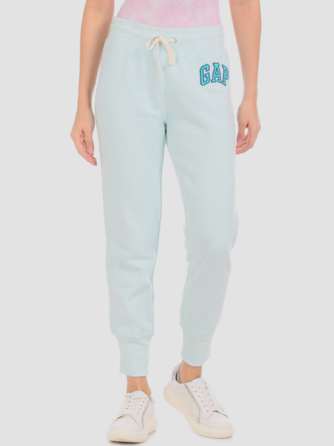 

GAP Women Powder Blue Drawstring Waist Logo Joggers