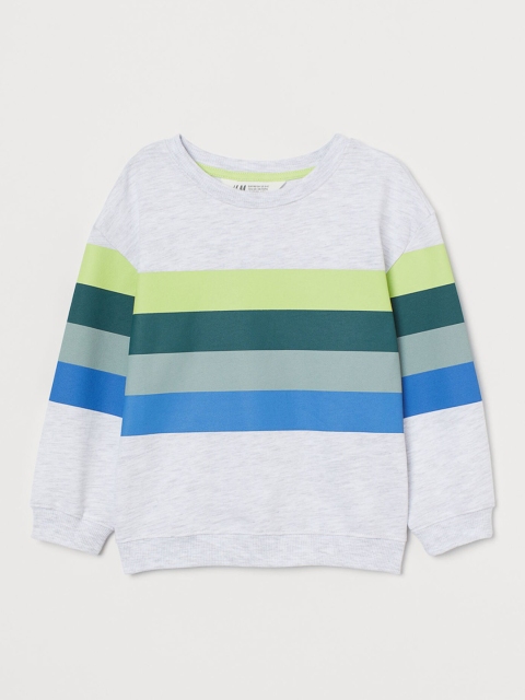 

H&M Boys Grey & Blue Striped Sweatshirt