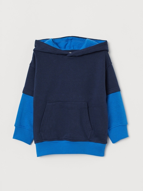 H&M Boys Blue Block-Coloured Sustainable Hoodie