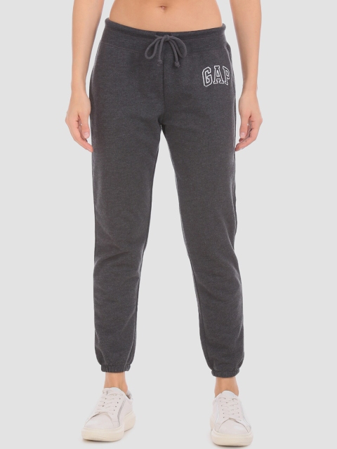 

GAP Women Charcoal Grey Logo Fleece Joggers