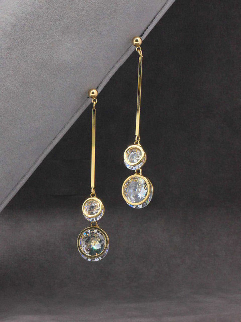 

Sia Art Jewellery Gold-Plated Cubic Zirconia Classic Drop Earrings