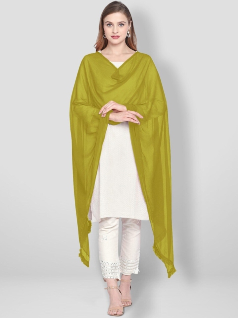 

Dupatta Bazaar Olive Green Solid Dupatta