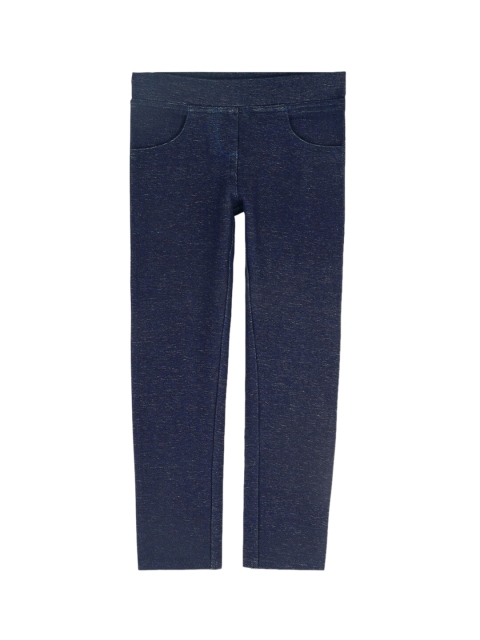 

Cherry Crumble Girls Navy Blue Solid Jeggings
