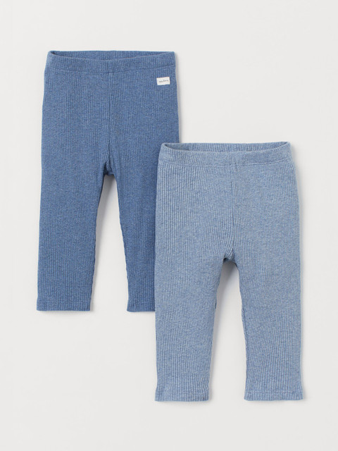 

H&M Kids Blue 2-Pack Ribbed Sustainable Leggings
