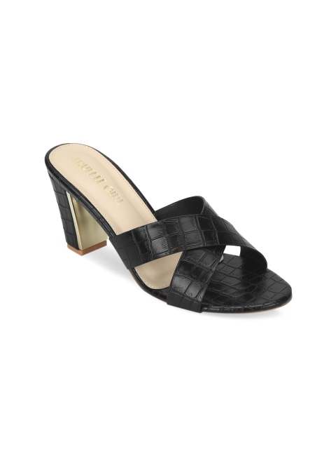 

Truffle Collection Women Black Textured Block Heels