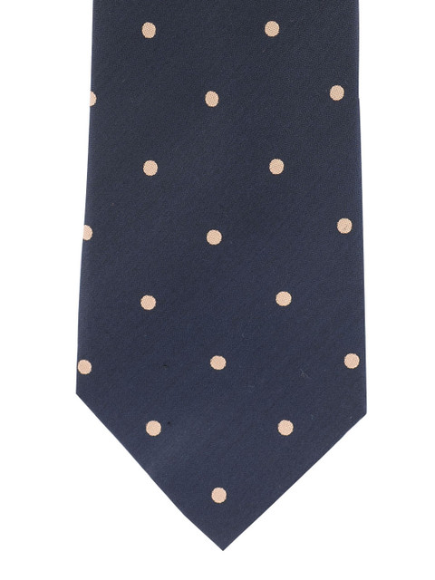 

The Tie Hub Navy Blue & White Woven Design Broad Tie