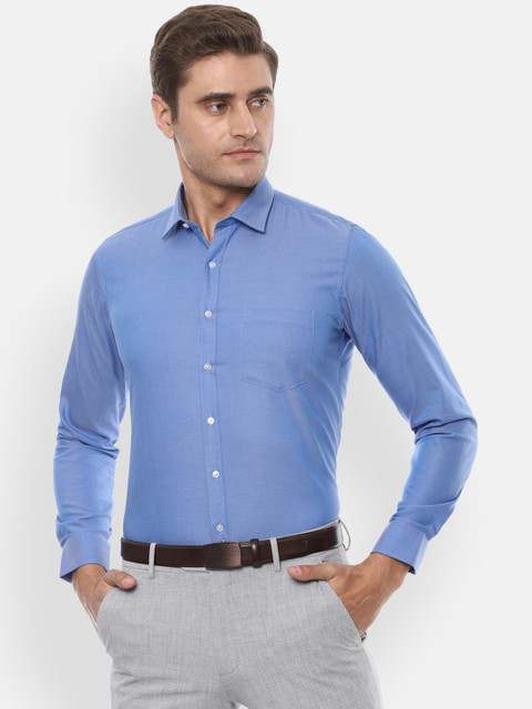 

Van Heusen Men Blue Slim Fit Solid Formal Shirt