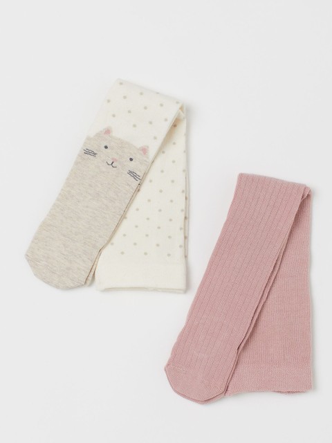 

H&M Girls 2-Pack Tights, White