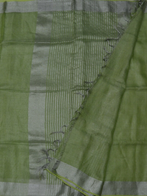

Pothys Green Woven Design Pure Linen Saree