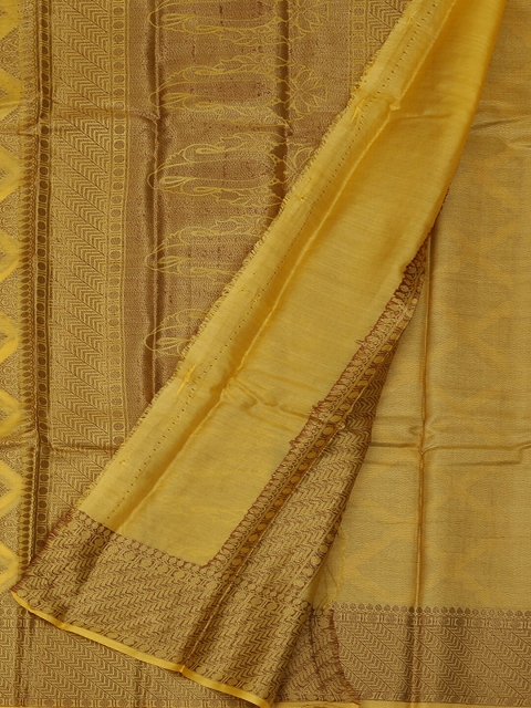 

Pothys Yellow Woven Design Jute Silk Saree
