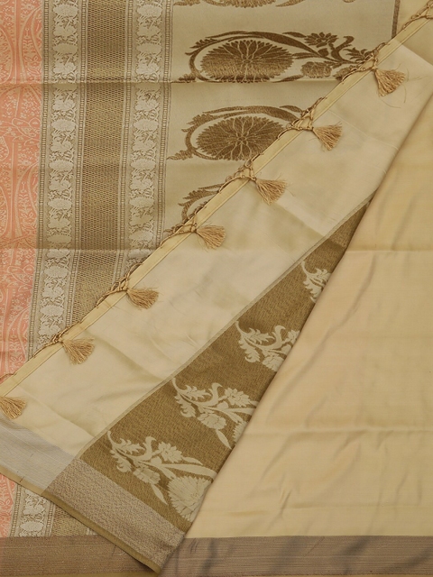 

Pothys Peach-Coloured & Beige Art Silk Woven Design Saree