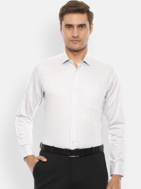 

Van Heusen Men White Slim Fit Checked Formal Shirt
