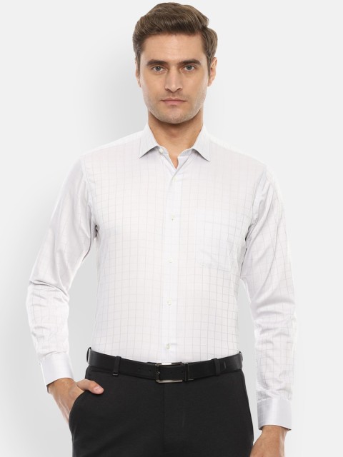 

Van Heusen Men White Slim Fit Checked Formal Shirt