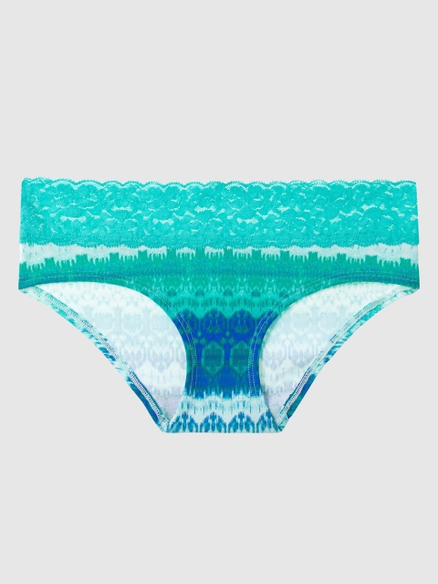 

La Senza Women Turquoise Blue Printed Remix Hipster Brief 11052615-4KL5