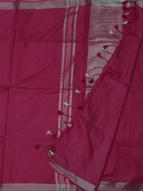 

Pothys Pink Woven Design Pure Linen Saree